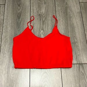 WILFRED FREE Apple red strappy crop tank
